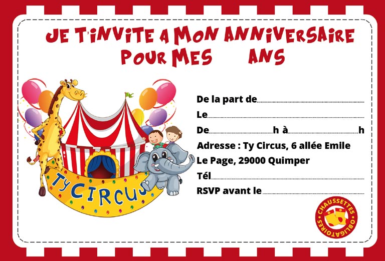 telecharger carton invitation à ty circus